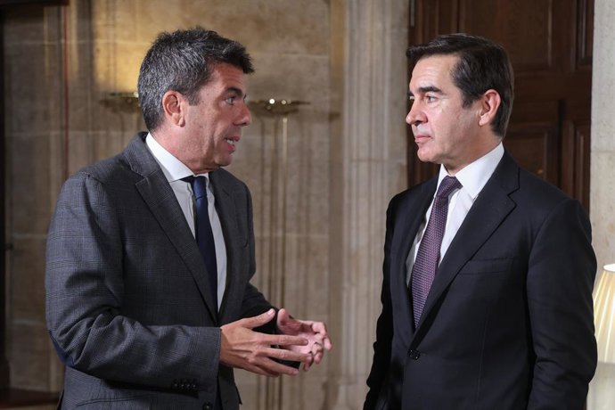 El president de la Generalitat, Carlos Mazón, ha mantingut una trobada de treball amb el president de BBVA, Carlos Torres Vila.