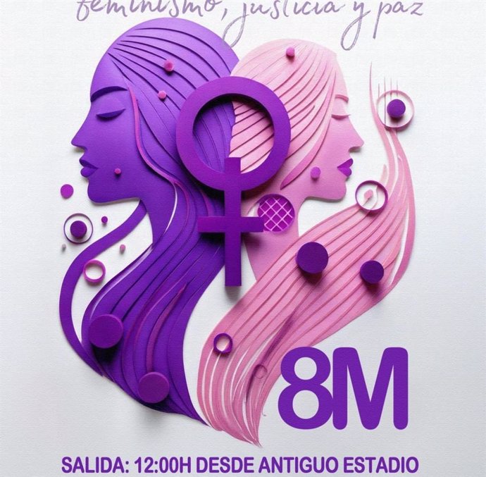 Cartel de la manifestación del Día Internacional de la Mujer en Huelva.