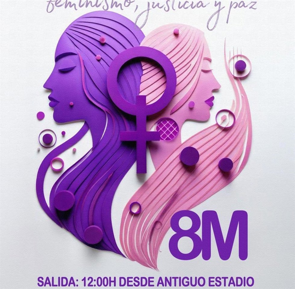 Cartel de la manifestación del Día Internacional de la Mujer en Huelva.
