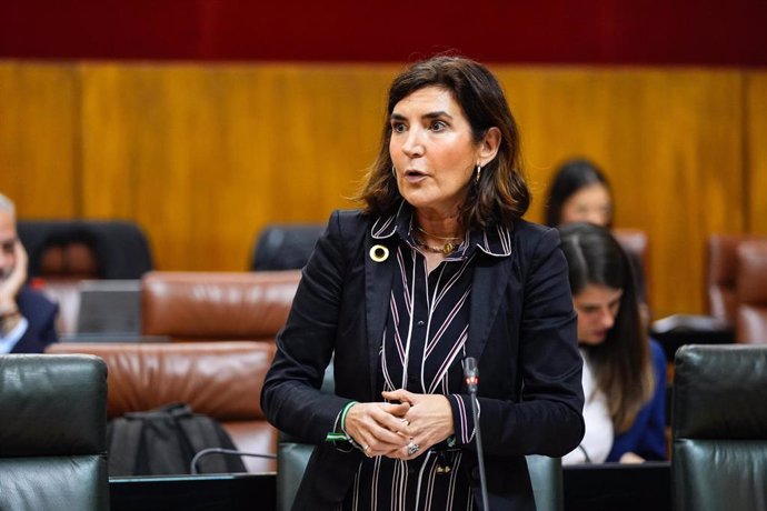 La consejera de Empleo, Rocío Blanco, en la sesión plenaria del 6 de marzo de 2025.