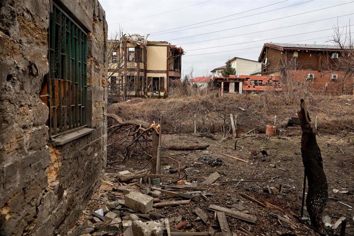 Imagen de archivo de edificios destruidos en Ucrania tras un ataque del Ejército de Rusia