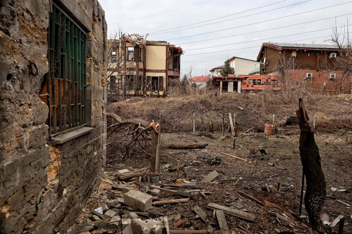 4 de março de 2025, Odesa, Ucrânia: Consequências de um ataque de drone russo, Odesa, Ucrânia, em 4 de março de 2025
