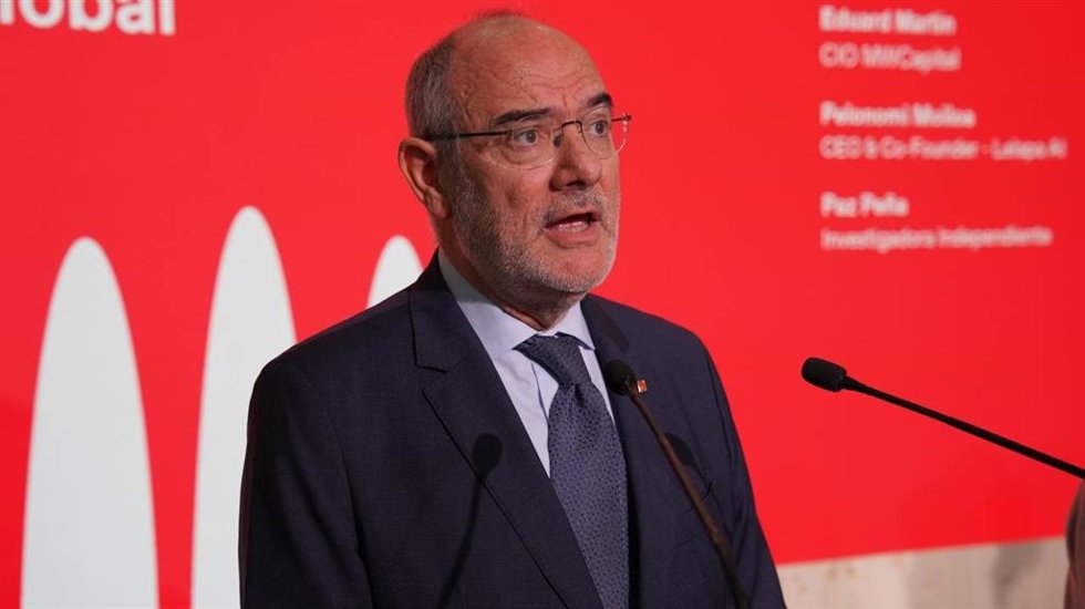 El conseller de Unión Europea y Acción Exterior de la Generalitat, Jaume Duch, en el MWC