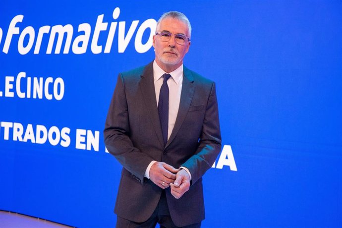 Archivo - David Cantero posa durante la presentación de los nuevos Informativos Telecinco