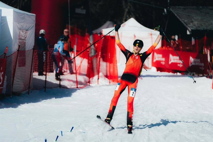 Oriol Cardona, durante o Campeonato Mundial de Montanhismo de Esqui.