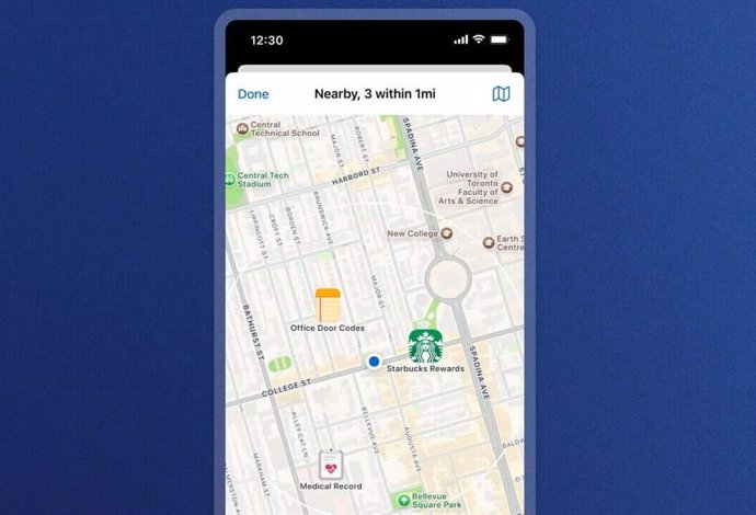 Função de itens próximos do 1Password