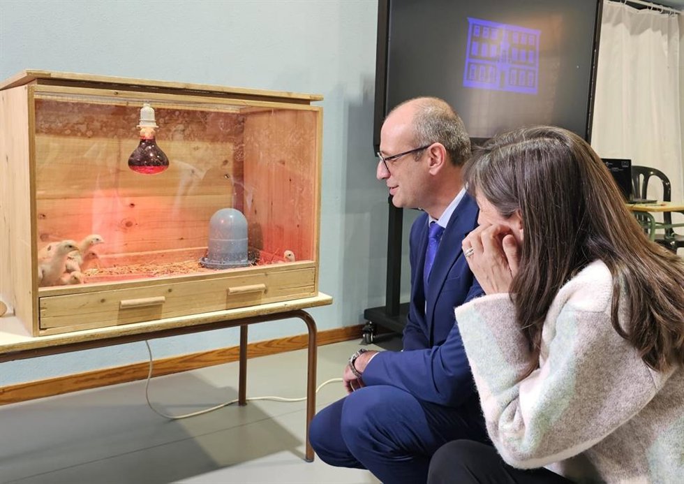 El consejero de Educación y Formación Profesional, Víctor Marín, visita el CEIP Nuestra Señora del Carmen (Murcia) para conocer el proyecto Del cole al gallinero para recuperar la gallina murciana