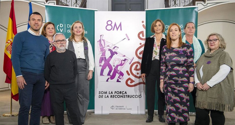 La Diputación reivindica en el 8M "la fuerza de las mujeres en la reconstrucción tras la dana"