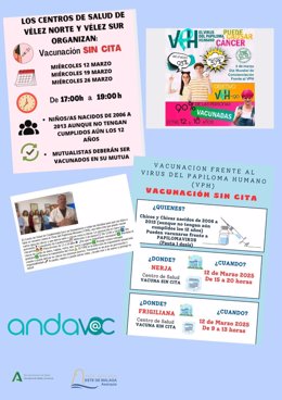 El Área Sanitaria Este de Málaga Axarquía vacuna sin cita frente al Virus del Papiloma Humano