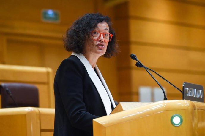 Archivo - La senadora de ERC Laura Castel interviene durante una sesión plenaria en el Senado, a 8 de noviembre de 2023, en Madrid (España). El Pleno del Senado aborda hoy la toma en consideración de la propuesta de reforma del Reglamento planteada por el