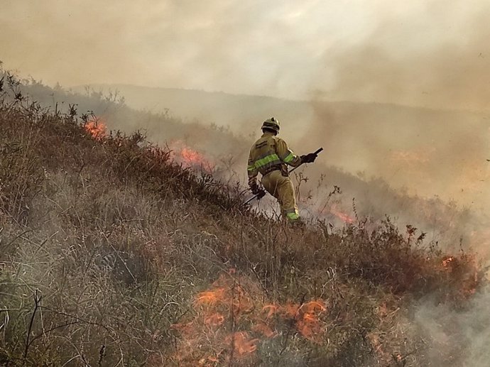 Archivo - Incendio forestal en Cantabria.-ARCHIVO