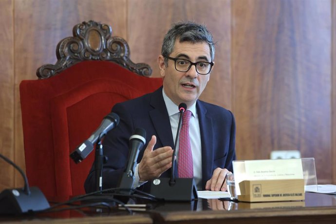 El ministro de la Presidencia Justicia y Relaciones con las Cortes, Félix Bolaños, a 5 de marzo de 2025, en Palma de Mallorca, Mallorca, Baleares (España).