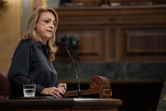 Archivo - Arquivo - Cristina Valido, deputada da Coalición Canaria, fala durante uma sessão plenária no Congresso dos Deputados, em 19 de novembro de 2024, em Madri (Espanha). A sessão plenária do Congresso debate um projeto de lei do PSOE para obrigar as