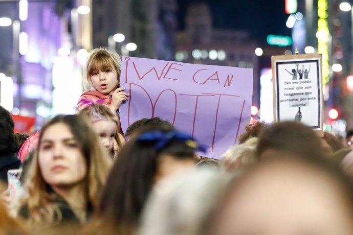 Archivo - Manifestación de la huelga feminista en Madrid