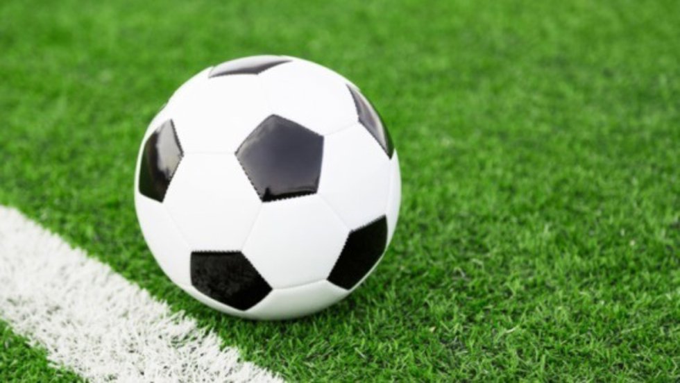Césped en un campo de fútbol.
