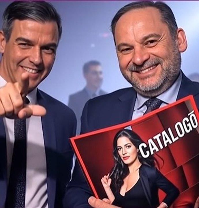 Imagen generada a través de Inteligencia Artificial (IA) por el Partido Popular en la que figuran Pedro Sánchez y José Luis Ábalos.