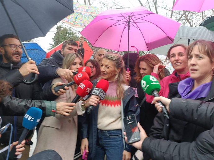 Yolanda Díaz en la manifestación del 8M.