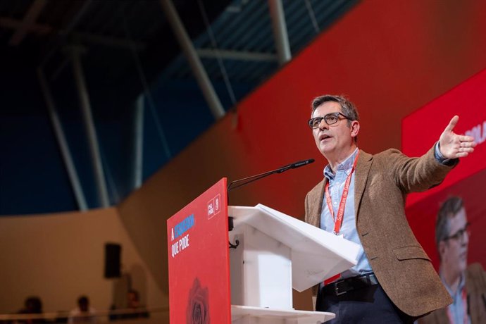 El ministro de Presidencia, Justicia y Relaciones con las Cortes, Félix Bolaños, durante el 15 Congreso del PSdeG.