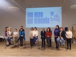Ato da porta-voz nacional do BNG, Ana Pontón, por ocasião da 8M, sob o slogan 'Nin medo nin vergoña'.