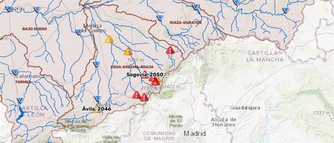 Avisos de la CHD en Castilla y León