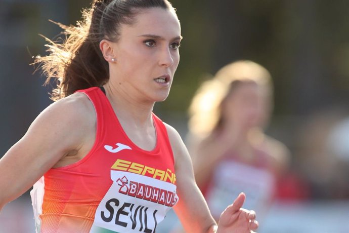 Paula Sevilla, durante una carrera.