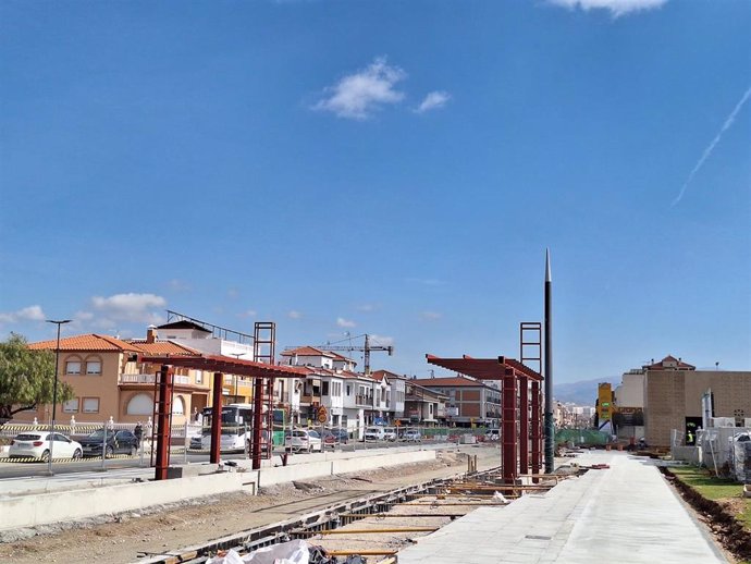 Obras de la Prolongación Sur del Metro de Granada.