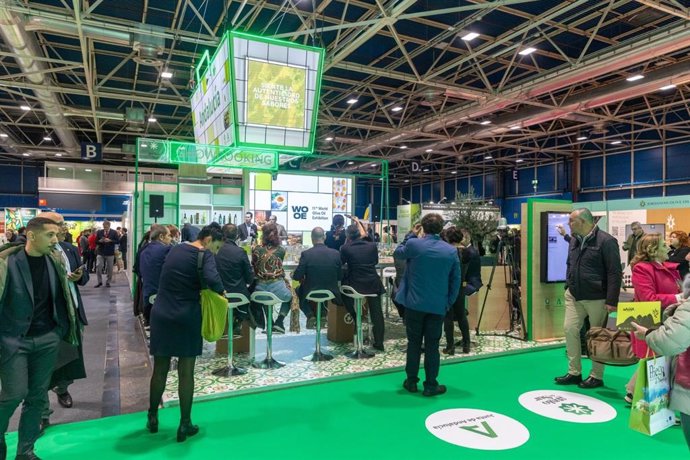 Imagen del stand de Andalucía en la feria World Olive Oil Exhibition.