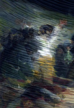Obra del artista plástico Rafael Jiménez en su exposición 'Lo único constante es el cambio' en la Fundación Antonio Gala.
