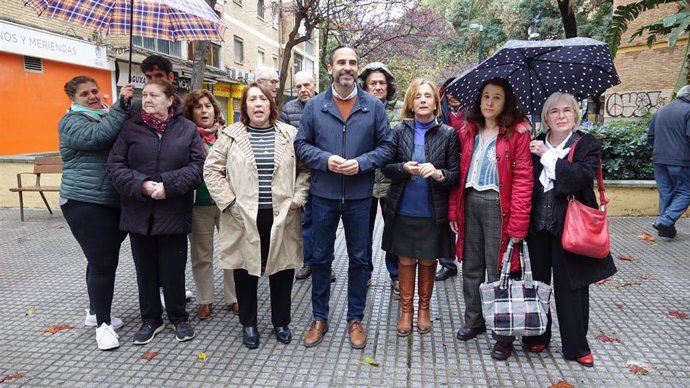 El coordinador del Área de Política Institucional del PSOE de Andalucía, Daniel Pérez, en Málaga.
