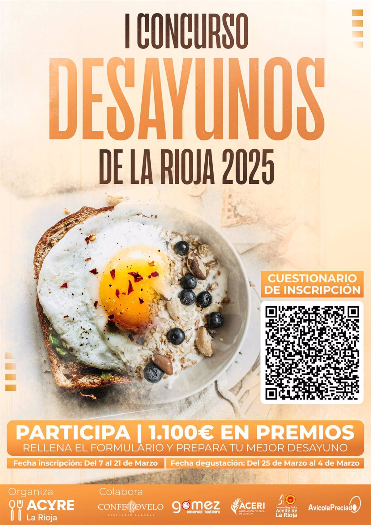 El I Concurso de Desayunos de La Rioja contará con más de 1.100 euros en premios