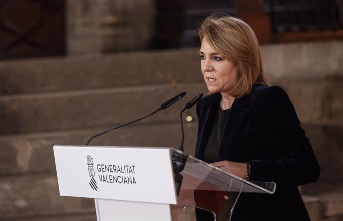 Archivo - La vicepresidenta segunda y consellera de Servicios Sociales, Igualdad y Vivienda, Susana Camarero, interviene durante la presentación del Plan de Vivienda 'Vive Comunitat Valenciana’, en el Palau de la Generalitat, a 2 de abril de 2024, en Valè