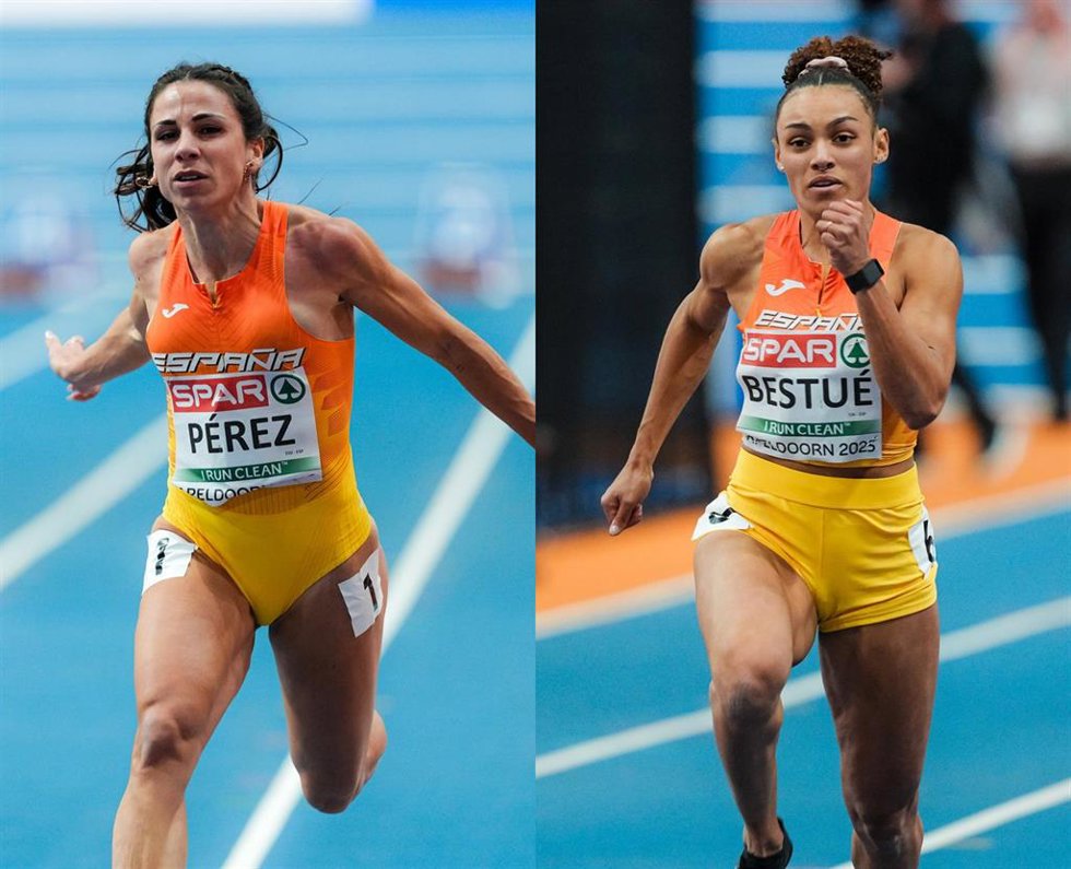 Maribel Pérez y Jal Bestué avanzan a semifinales de 60 metros