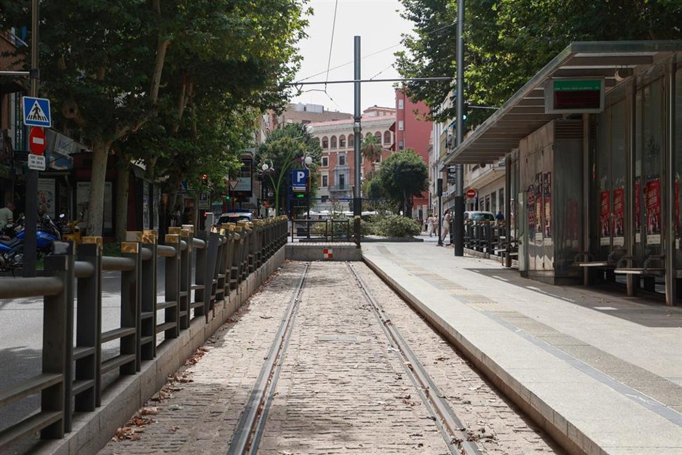 Archivo - Trazado del tranvía en Jaén.