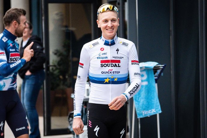 Archivo - Tim MERLIER of Belgium during the 2025 Soudal Quick-Step Team Presentation on 9 January 2025 in Calpe, Spain - Photo Matthieu Mirville (Joma Garcia) / DPPI
