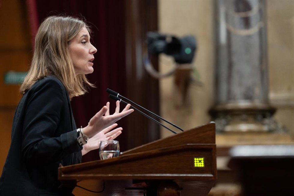Archivo - La líder de los Comuns en el Parlament, Jéssica Albiach, durante el pleno