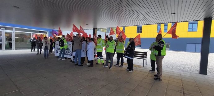 Concentración de trabajadores del transporte sanitario