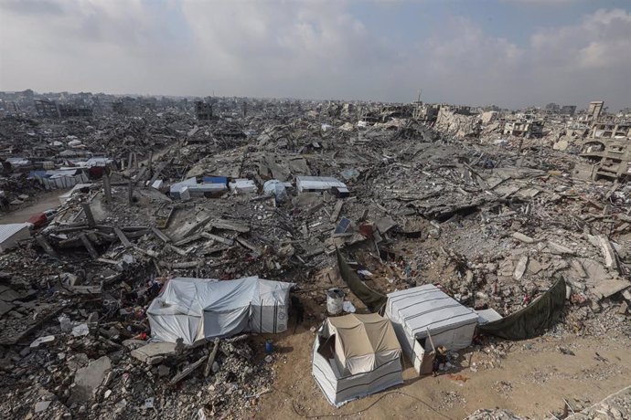 Fotografía de archivo de la destrucción causada por el Ejército de Israel en Yabalia, en el norte de la Franja de Gaza, en el marco de su ofensiva militar contra el enclave palestino