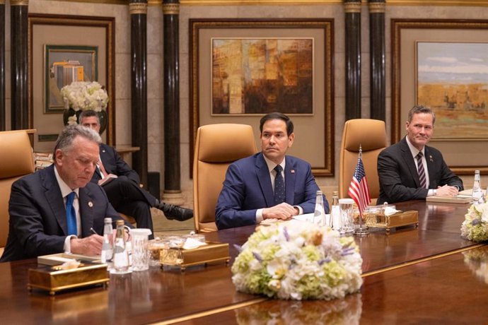 El enviado especial de la Casa Blanca para Oriente Próximo, Steve Witkoff, con el secretario de Estado estadounidense, Marco Rubio, en Riad