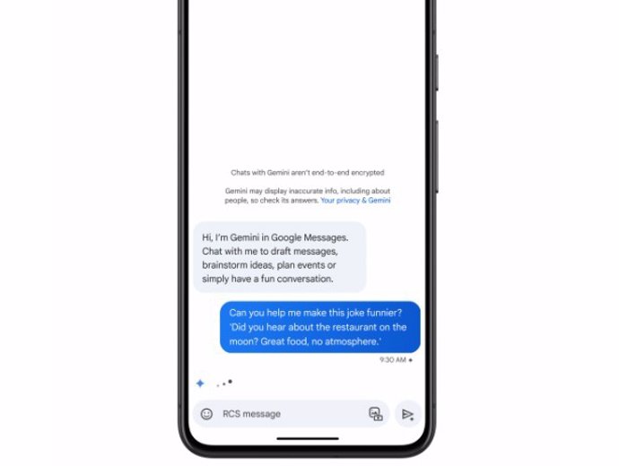 Archivo - Gemini en los chats de Google Mensajes.