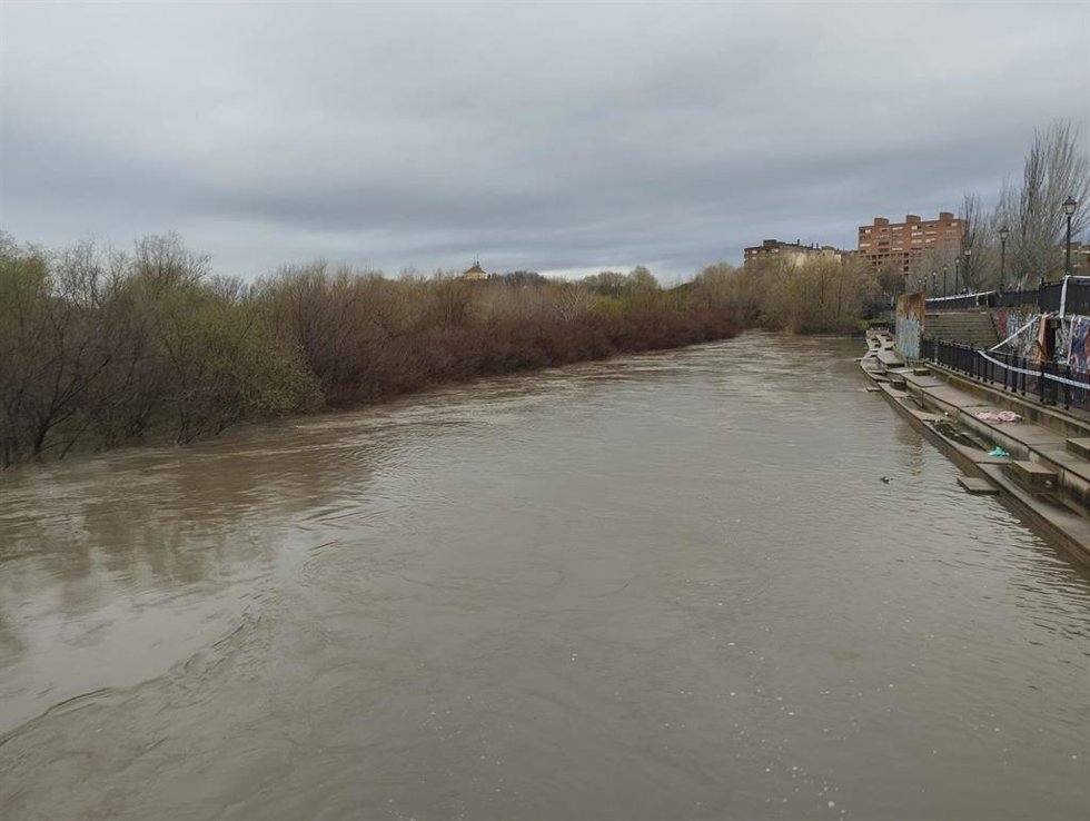 Estado del río Tajo a su paso por Talavera de la Reina el martes 11 de marzo de 2025.