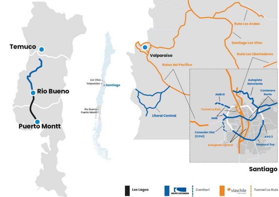 Mapa de la nueva autopista de Mundys