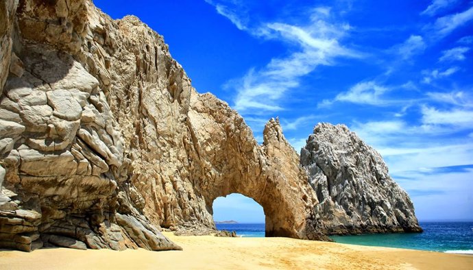 Archivo - Arco Cabo San Lucas en Los Cabos (México).