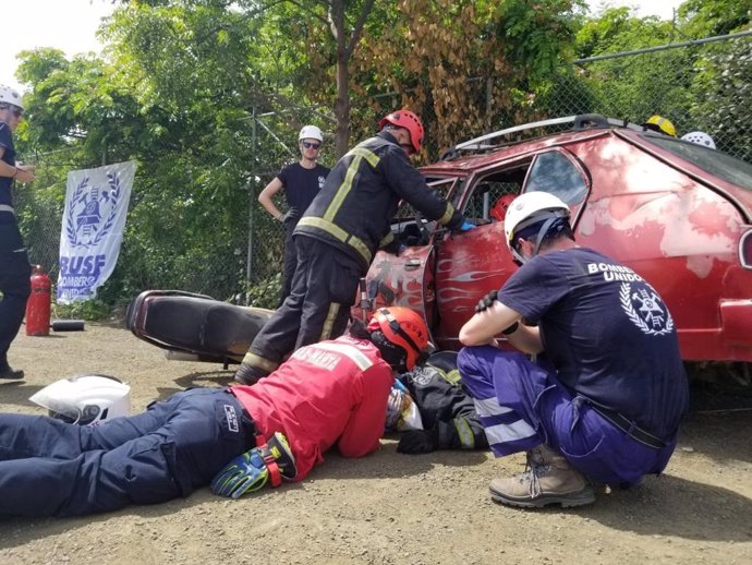 Grupo de Bomberos Unidos sin Fronteras de la delegación de Huelva.