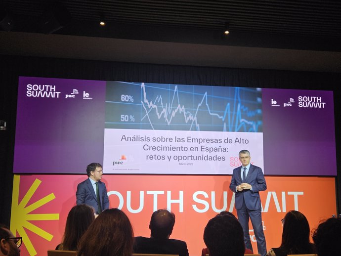 Presentación del 'Análisis sobre las Empresas de Alto Crecimiento en España: retos y oportunidades', elaborado por South Summit y PwC.