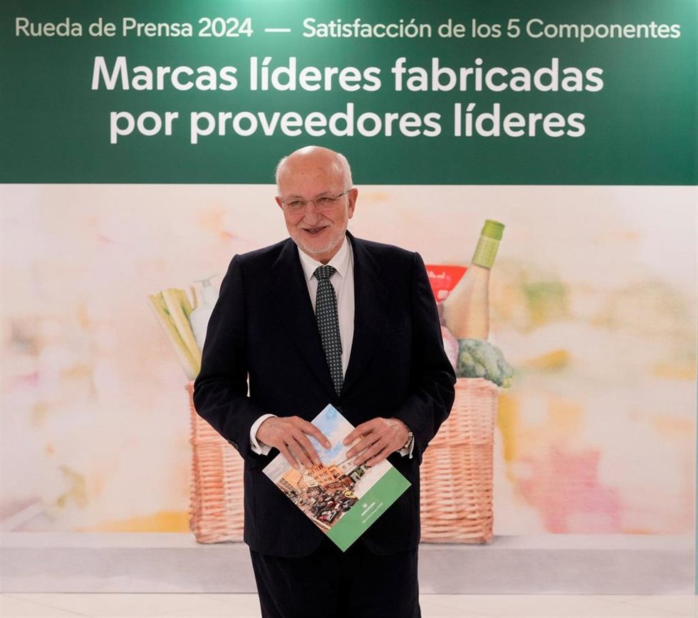 El presidente de Mercadona, Juan Roig, tras la presentación de los resultados.