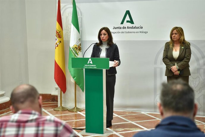 La delegada de la Junta en Málaga, Patricia Navarro, evalúa las incidencias en la provincia con motivo de la borrasca 'Jana'.