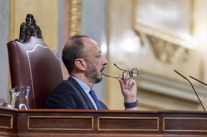 El vicepresidente primero de la Mesa del Congreso, Alfonso Rodríguez Gómez de Celis, durante una sesión plenaria