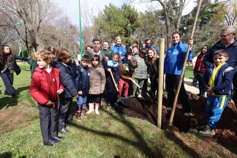 Plantación extraordinaria de árboles en el Parque Cruz Conde con Sanitas.