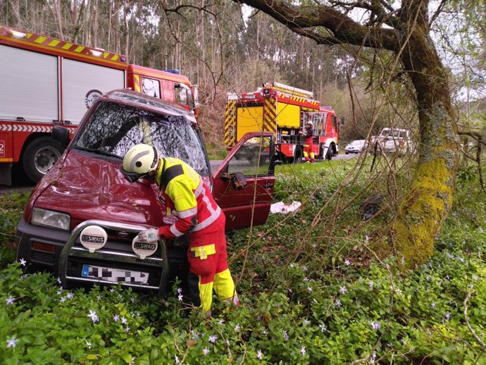 Vehículo accidentado en Liendo