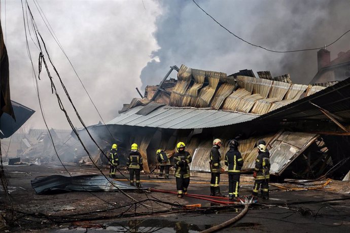 Imagen de archivo de un ataque ruso contra el puerto ucraniano de Odesa